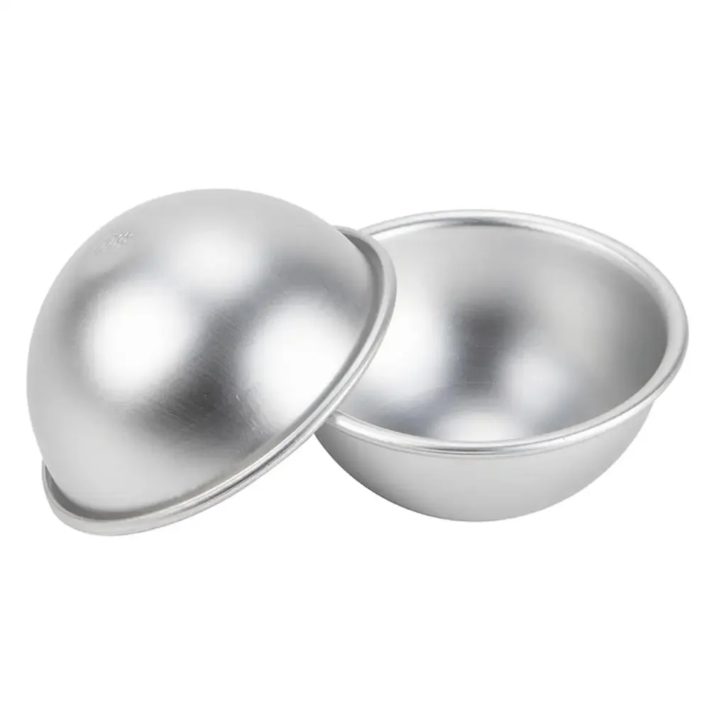 2PCS Round Aluminium Alloy Bath Bomb Molds DIY Tool Bath Bomb Salt Ball Homemade Crafting Gifts Semicircle Sphere Mold