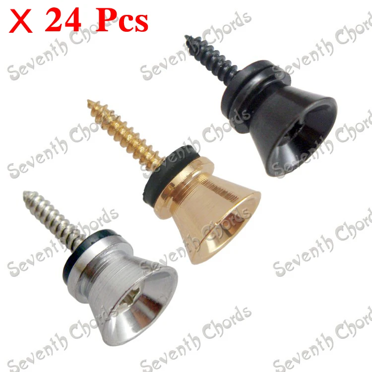 

24 Pcs Guitar Strap Lock StrapLock locking pegs Pins Metal End Button for Acoustic Classical Electric Bass Guitar Ukulele