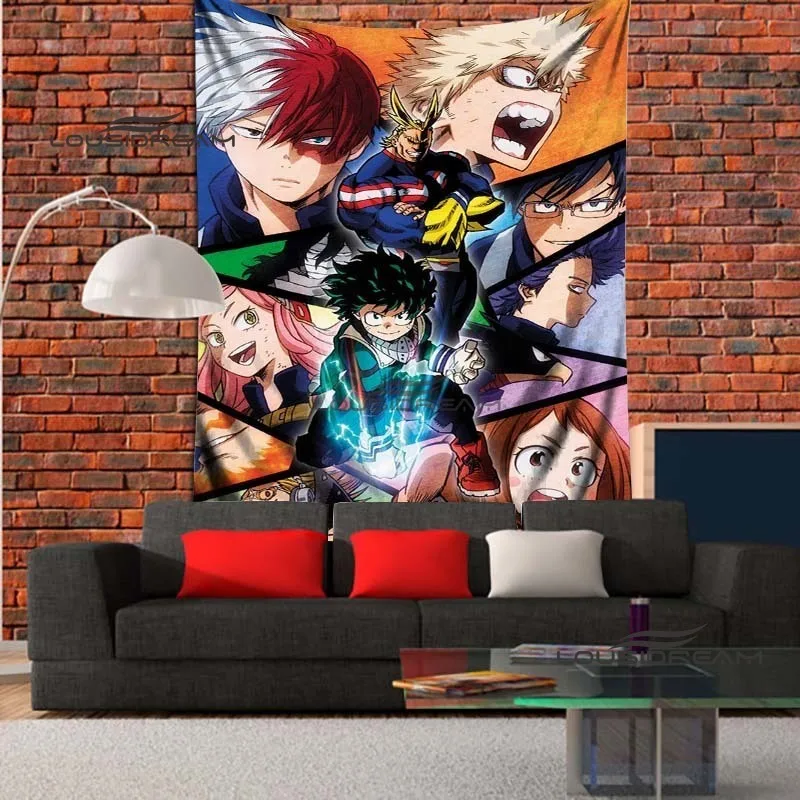 

Anime My Hero Academia Tapestry Fashion Cartoon Cute Bedroom living room Tapiz dormitory computer room background wall decorat