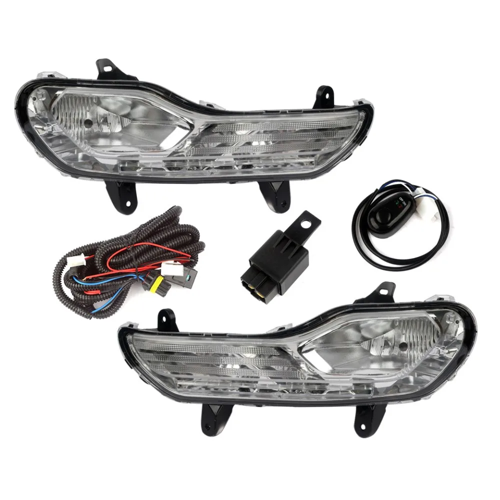 

July King Car Fog Lamp Assembly Kit Case for Ford Kuga Escape 2013-2016, 4300K Halogen Fog Lamp Blub + Harness + Switch
