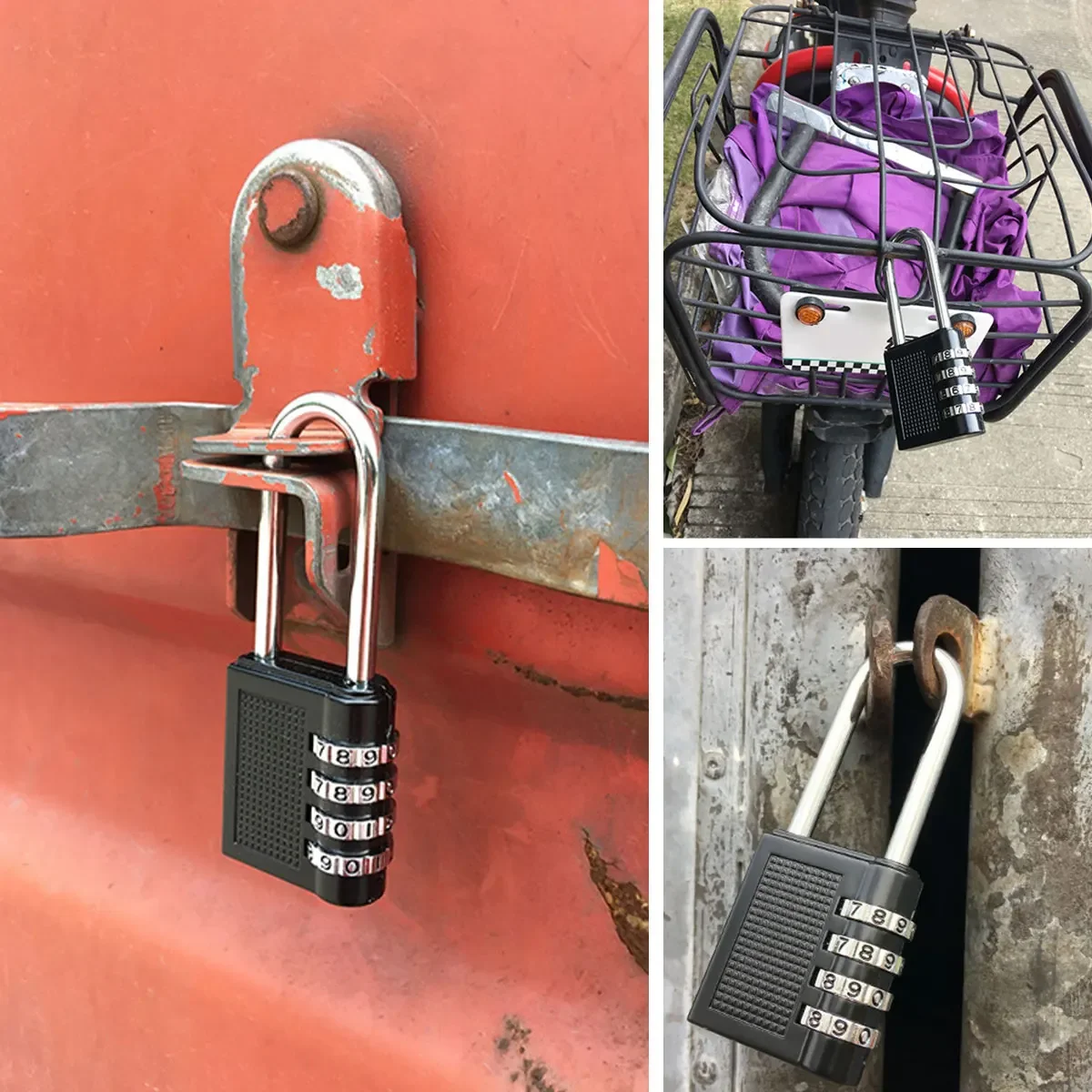 Digit Combination Lock 4 Digit Dial Combination Padlock Outdoor Weatherproof