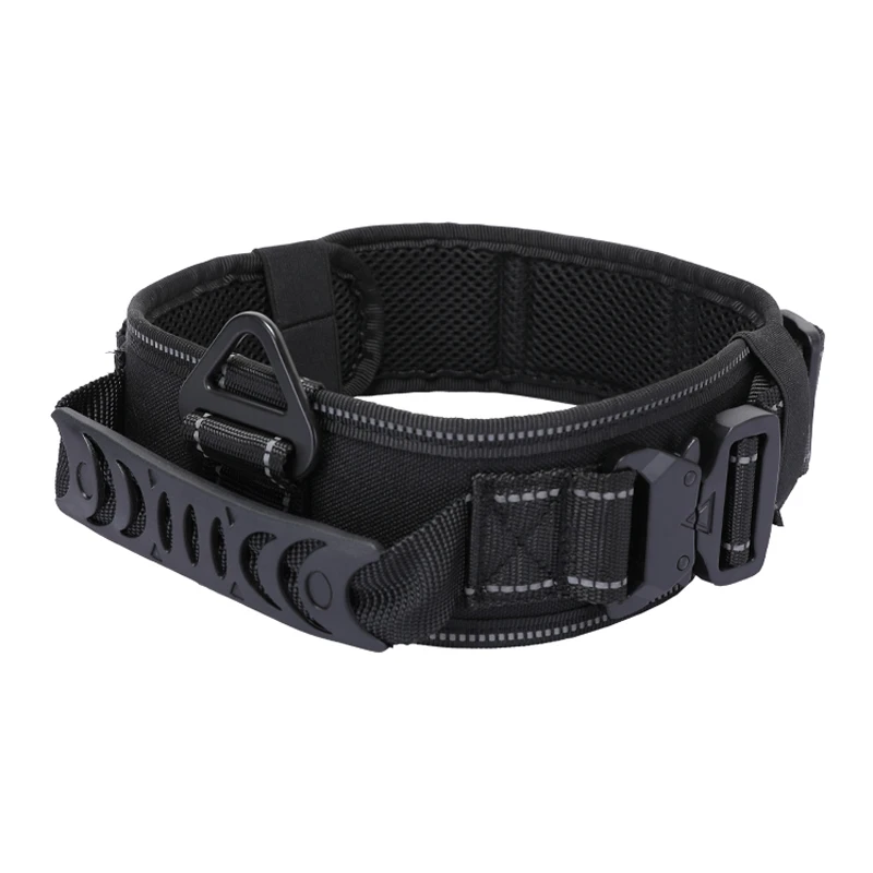 Dog Collar Length Adjustable Nylon Military Dog Collar K9 Training Metal Buckle Handle Dog Collar for German Shepherd Collar 