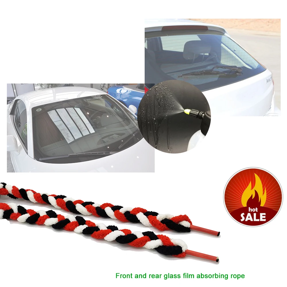 Strong Water Absorbent Rope for Car Window Vinyl Film Installing Windshield Soak Cleaning Soft Microfiber Cloth Tint Tool C11