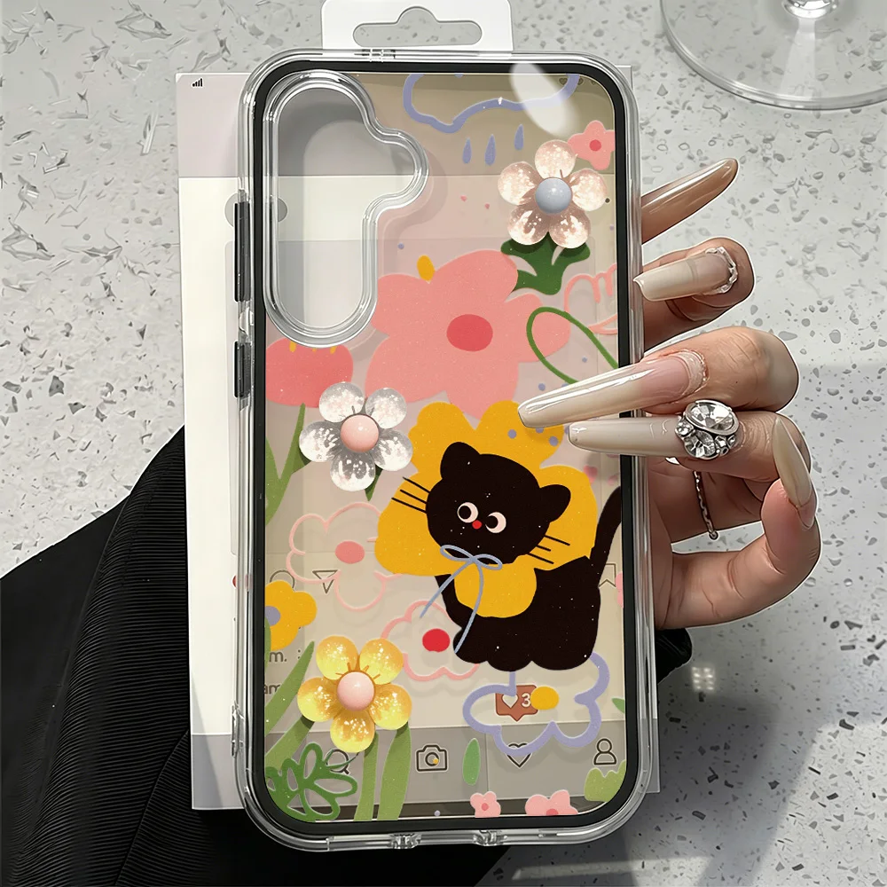 Elegant Floral Dual-Function Clear Phone Case