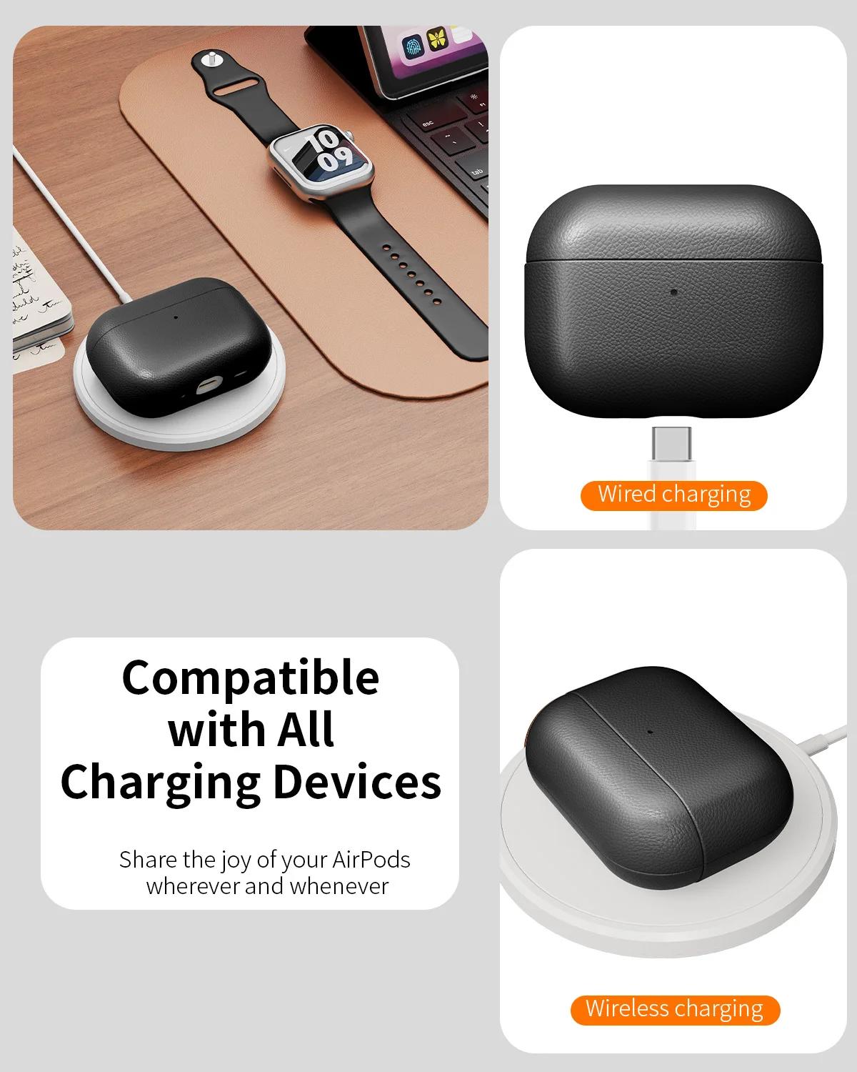 Eary Leather Case for AirPods Pro 3 Case 2025 Compatible Wireless Charging Earphone Cover Powerful Drop Protection With Keychain