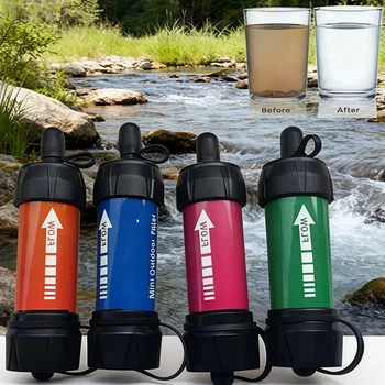 Emergency Survival & Camping Outdoor Portable Water Filter for Hiking - Emergency & Disaster Purifies Water Source On-The-Go 1