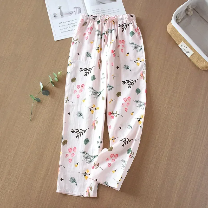 

Брюки женские хлопковые большого размера, свободные домашние штаны для сна в стиле родов, кондиционера, на весну и лето