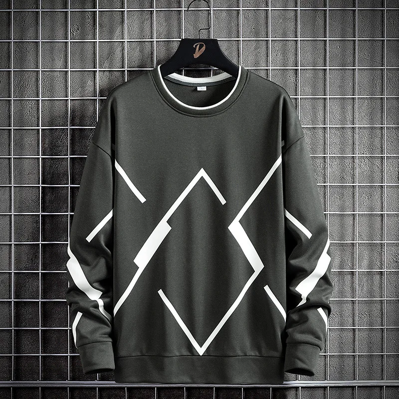 

Men's Clothing Sweaters Pullovers Round Neck Long Sleeve Fringe Printing Loose Spring Fashion Shopping Casual