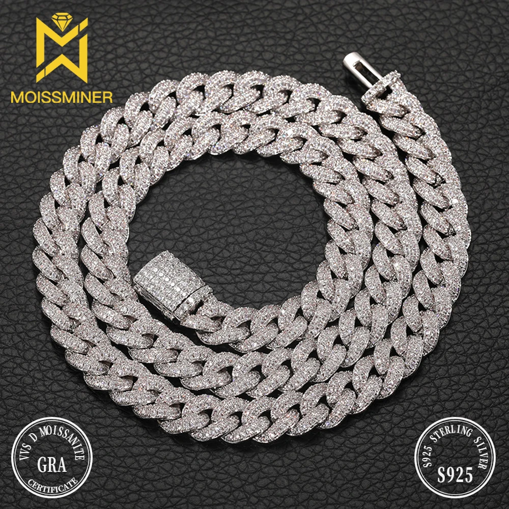 8mm Moissanite Necklaces S925 Silver Cuban Link Chain Choker Real Diamonds for Women Men Pass Tester With GRA Free Shipping 2023 real free shipping sg15 series of high precision roller bearings for screw bolts this link is only for bolits rulman