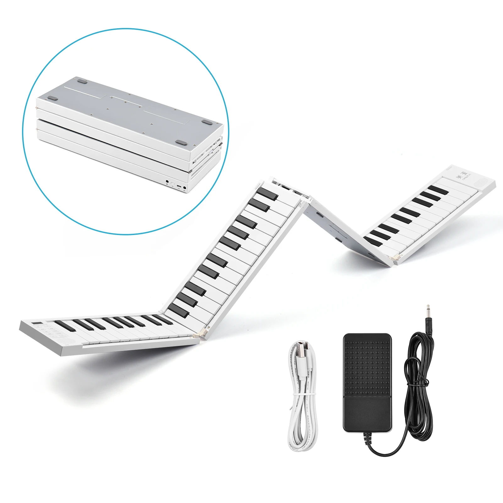 Tastiera pieghevole (pianoforte) pieghevole portatile 130 cm + 88 tasti +  BT + Li-ion + altoparlanti stereo