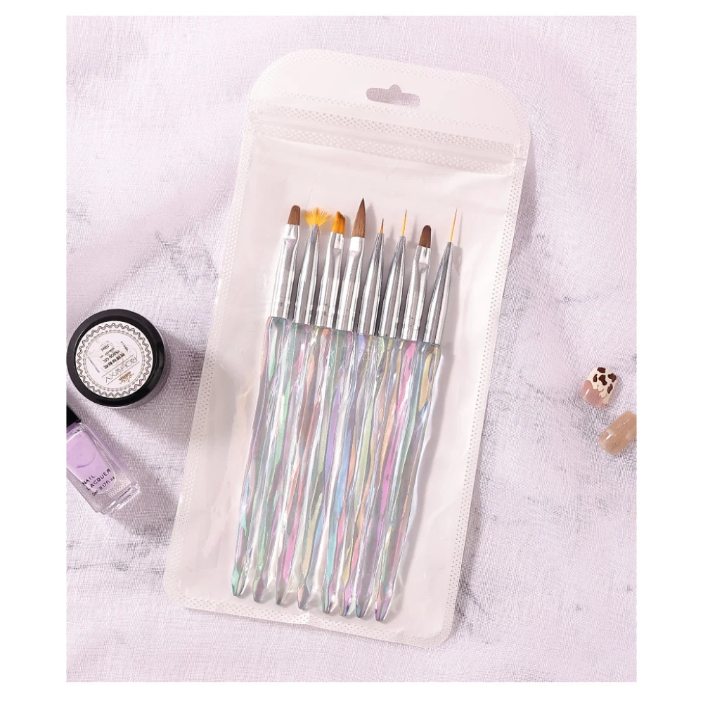Nail Enhancement Pen Powder Carving Not Easily Deformed Ultra Thin Line Pen Double Headed Uv Gel Not Easy To Shed Hair