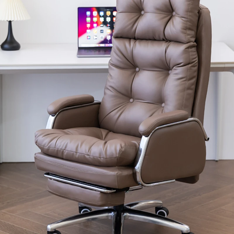 Recliner Ergonomic Computer Office Chair Gaming Boss Bedroom Rolling Hand Office Chair Lounge Pu Leather Silla Office Furniture