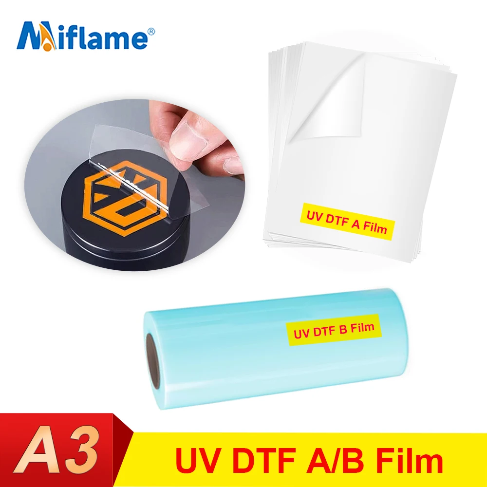 A3 UV DTF A Film For A3 UV Flatbed Printer DTF Sticker AB Film Transfer Metal Glass Waterproof Sticker 10/20/50pcs