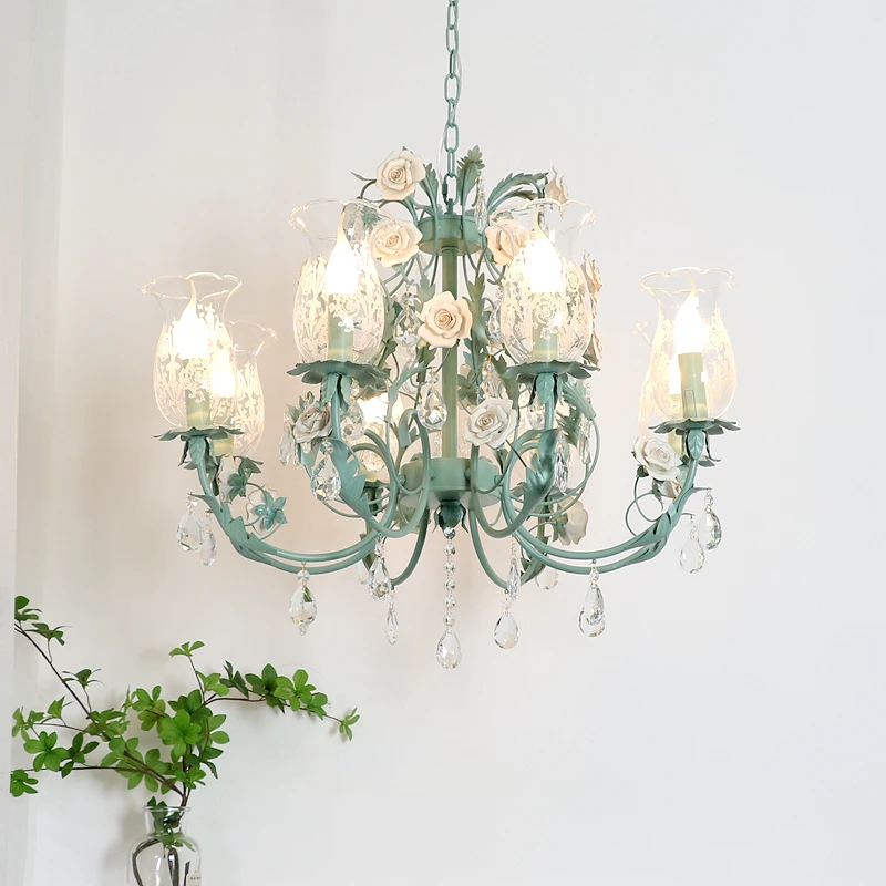 

Светодиодные светильники, Современная железная Люстра для спальни, детской комнаты, креативный потолочный светильник с цветочным верхом для мальчиков и девочек, домашнее освещение