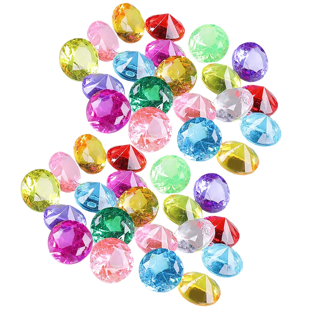 60pcs Diving Gems Toys Acrylic Fake Diamond Pool Gems Summer