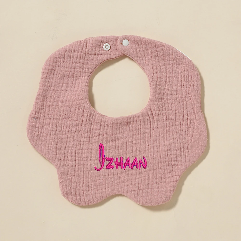 

Personalized Name Ruffle Cotton Gause Baby Bib Absorbent Feeding Saliva Towel Newborn Accessories Burp Cloth Bandana Scarf Stuff