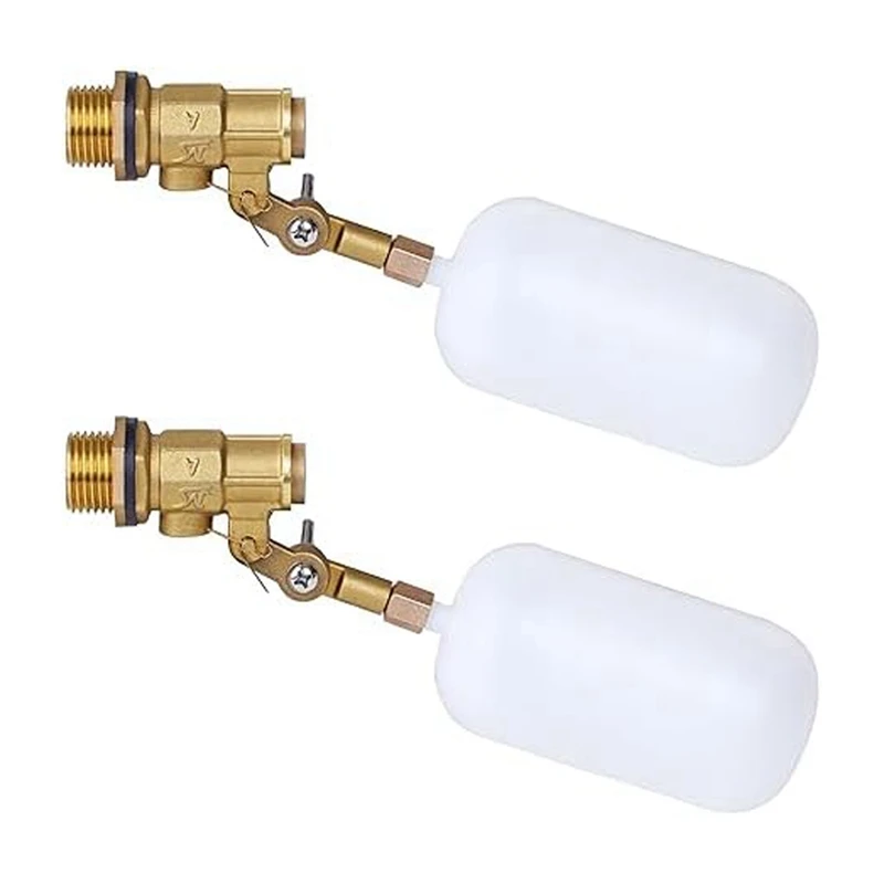 2PCS 1/2 Inch Float Valve, For Pond Float Valve Shutoff Auto Fill For Livestock Tanks, Aquariums Water Float Valve