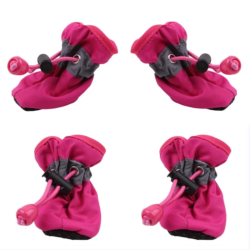 Title 2, 4Pcs Pet Dog Rain ShoesDog Booties Anti Slip Wa...