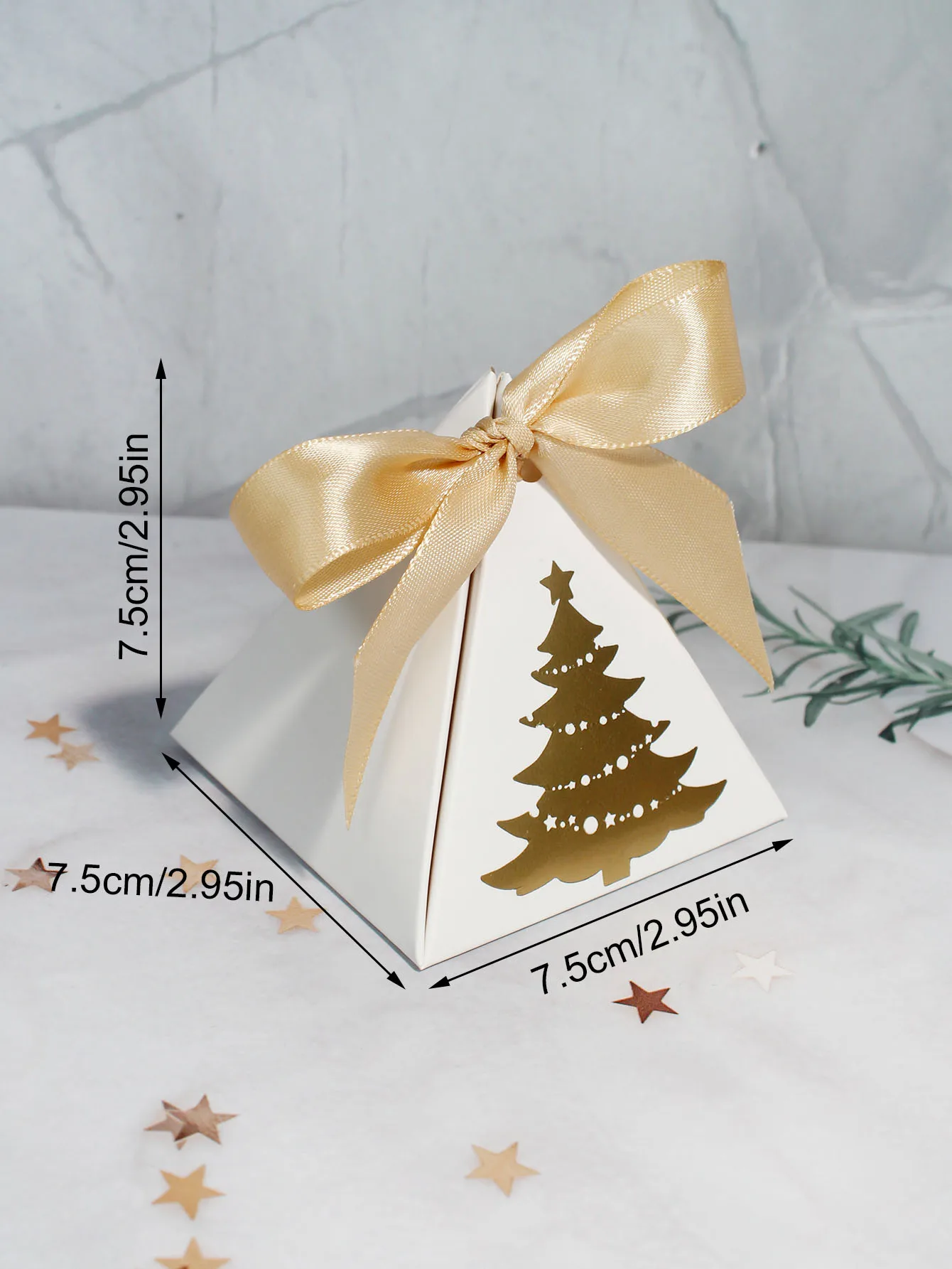 Frohe Weihnachten Dreieck Box Süßigkeiten Keks Geschenk Packag Boxen Taschen mit Band Jahr 2024 Party Dekoration liefert ﻿ – Detail 2