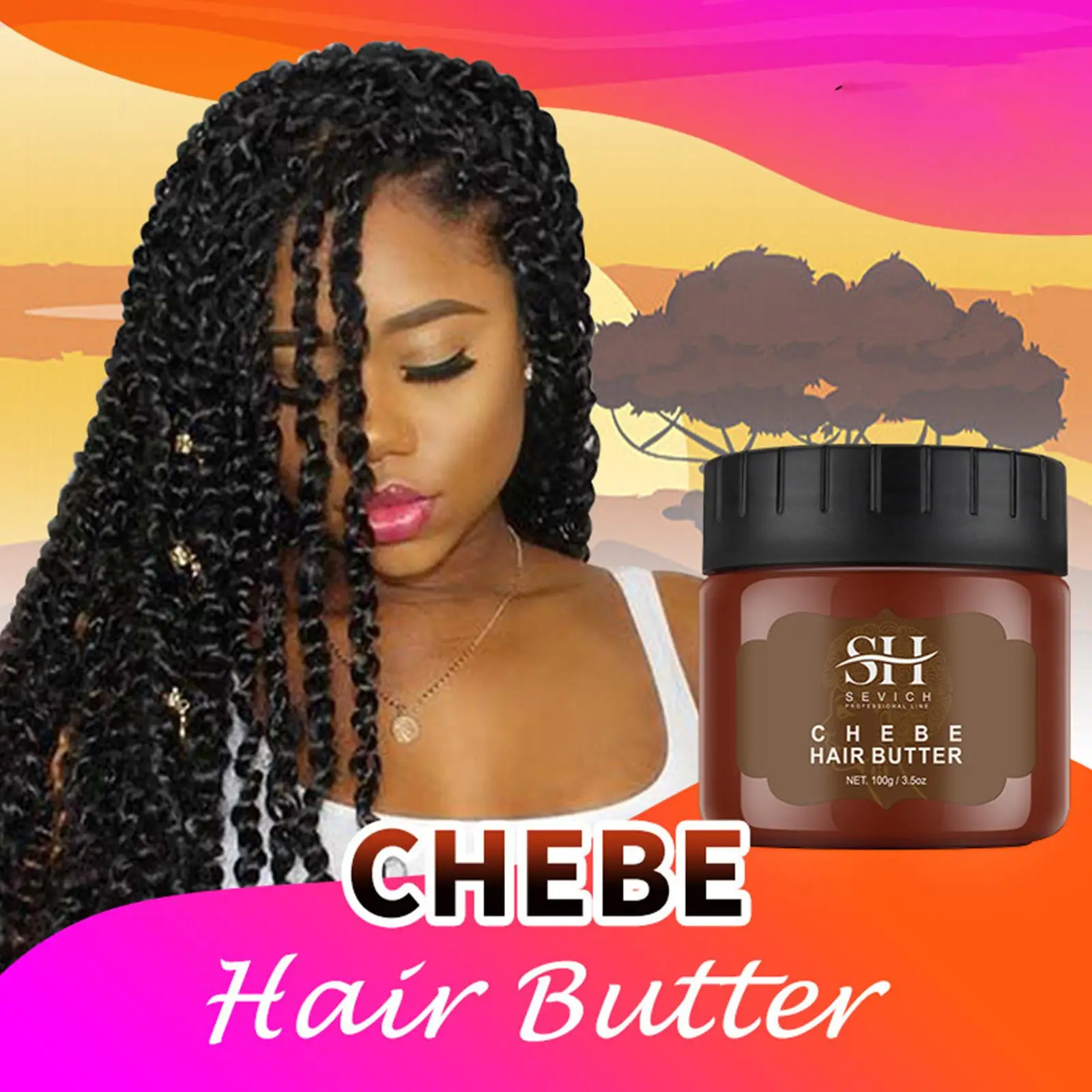 

Sevich 100g Africa Traction Alopecia Chebe Hair Butter Protect Moisturize & Hair Treatment Strong Root Hair Natural Loss Ha L7Y3