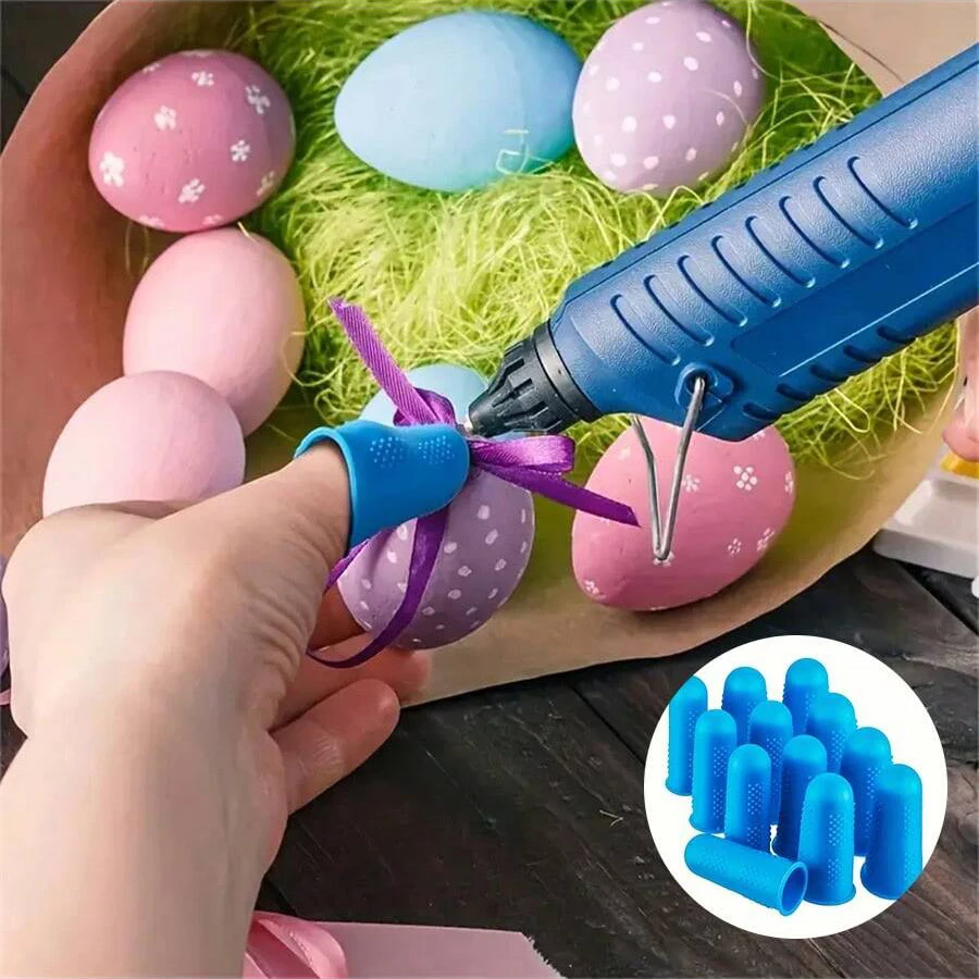 Silicone Hot Glue Gun Finger Covers Anti-cut Heat Resistant Finger Sleeves Cooking Kitchen Tools 12Pcs finger protector,finger guard