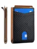 Gebwolf Rfid Card Holder Men's Wallets Carbon Fiber Slim Thin Male Purse Bi-fold Money Clip for Men 6