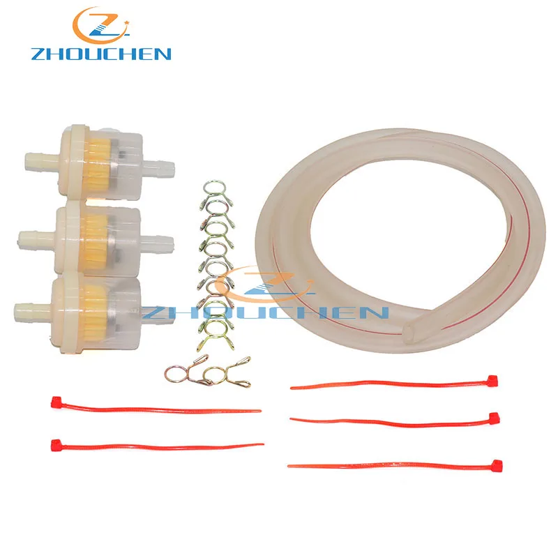 Colorful 4mm Fuel Pipe Hose with Filter Clamps Spring Clips for Motorcycle Universal D