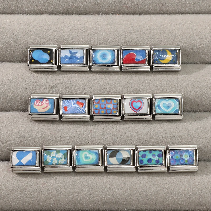 Italian Stainless Steel Link Charm Women Mens Bracelet
