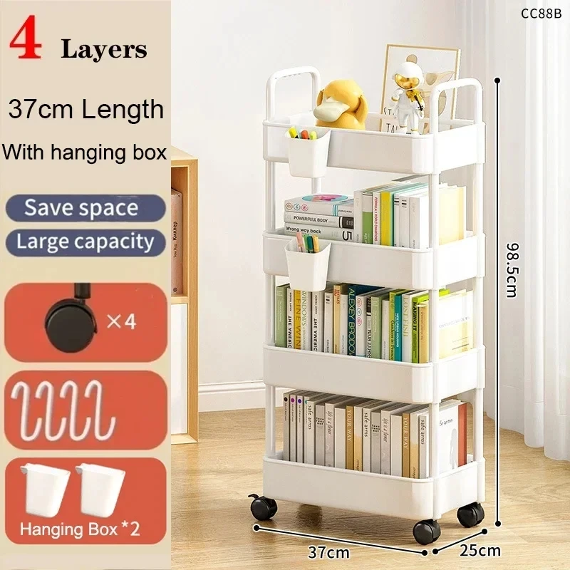 Hand push frame kitchen floor bedroom multi-layer baby snacks mobile bathroom bathroom storage rack
