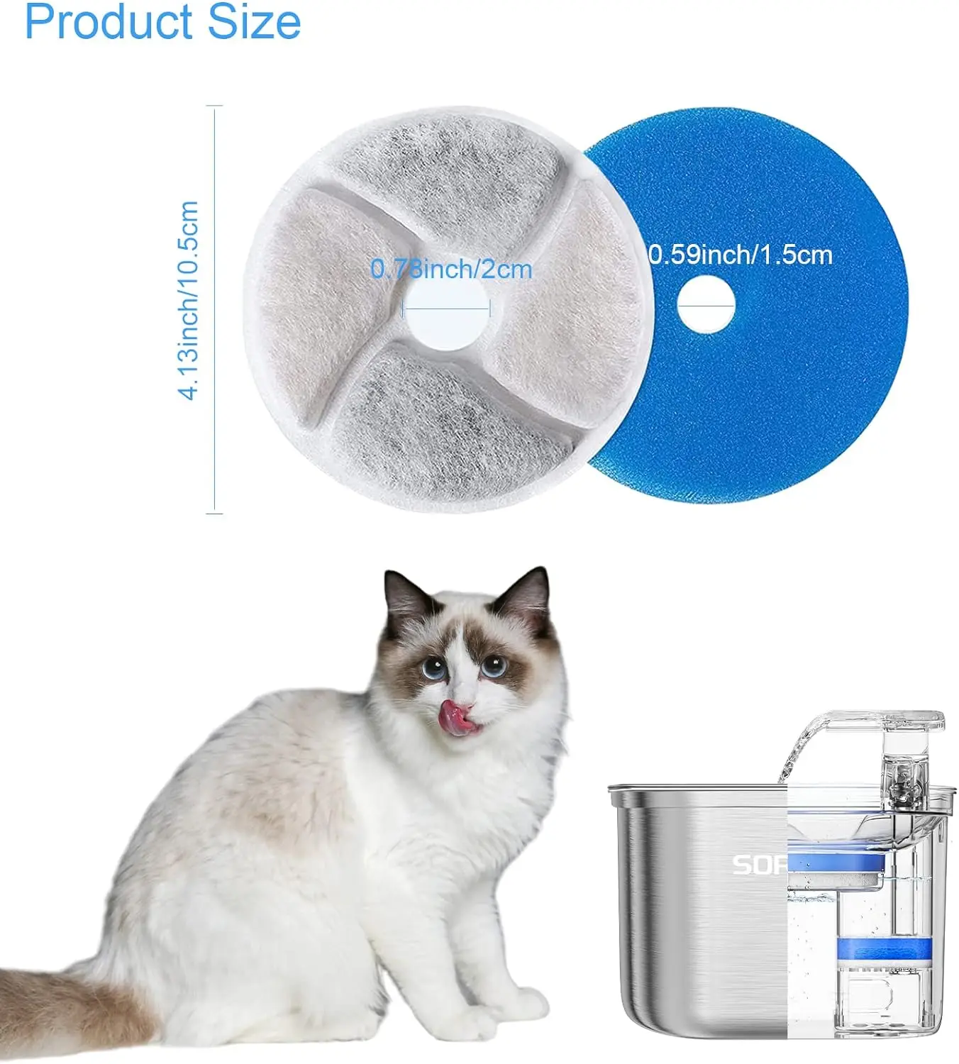 Enhanced Pet Water Fountain Filter – Efficient Cycle Filtration & Easy Cleaning