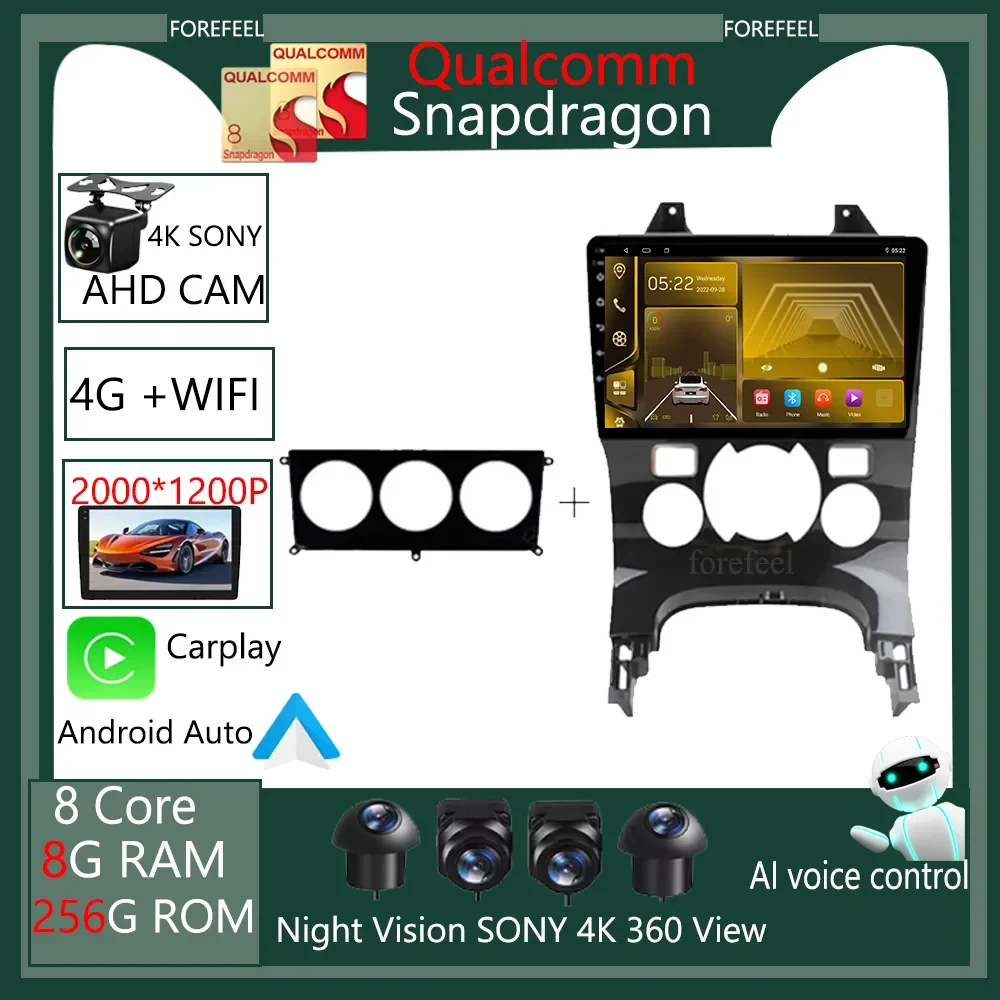 Wireless Carplay Qualcomm Android Per Peugeot 5008 3008 2009-2015 Autoradio Stereo Gps Navi Lettore Video Multimediale