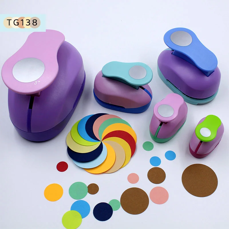 【신제품】9/16/25mm 원형 둥근 구멍 펀치 DIY 수제 종이 스크랩북 커터 도구(임의의 색상)