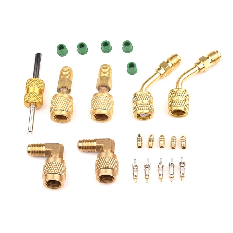 

Комплект адаптеров R410, набор металлических мини-сплит-вакуумных насосов, прочный коннектор преобразователя R410, прочный адаптер 1/4SAE-5/16SAE