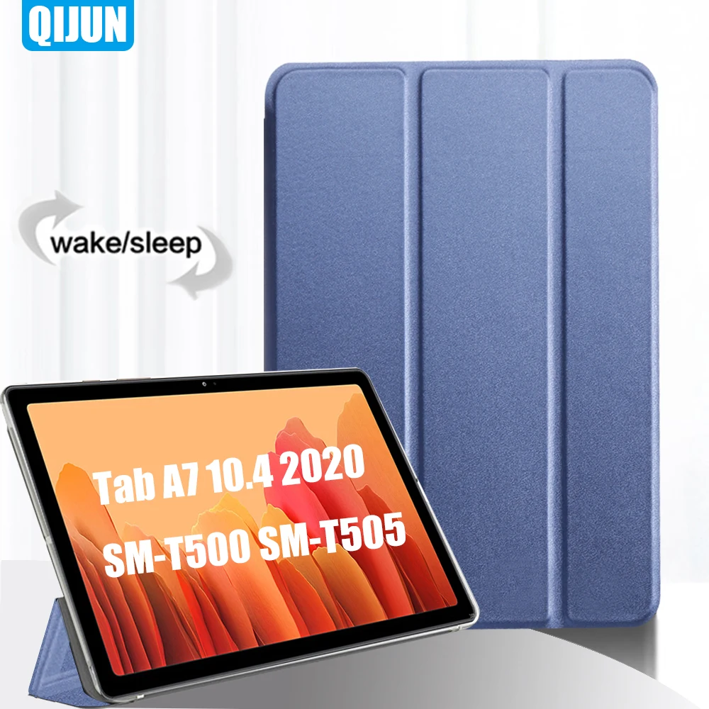 Tablet Case For Samsung Galaxy Tab A7 10.4" Smart sleep wake Tablet case fundas Tri-fold stand protective Cover bag for SM-T500 SM-T505