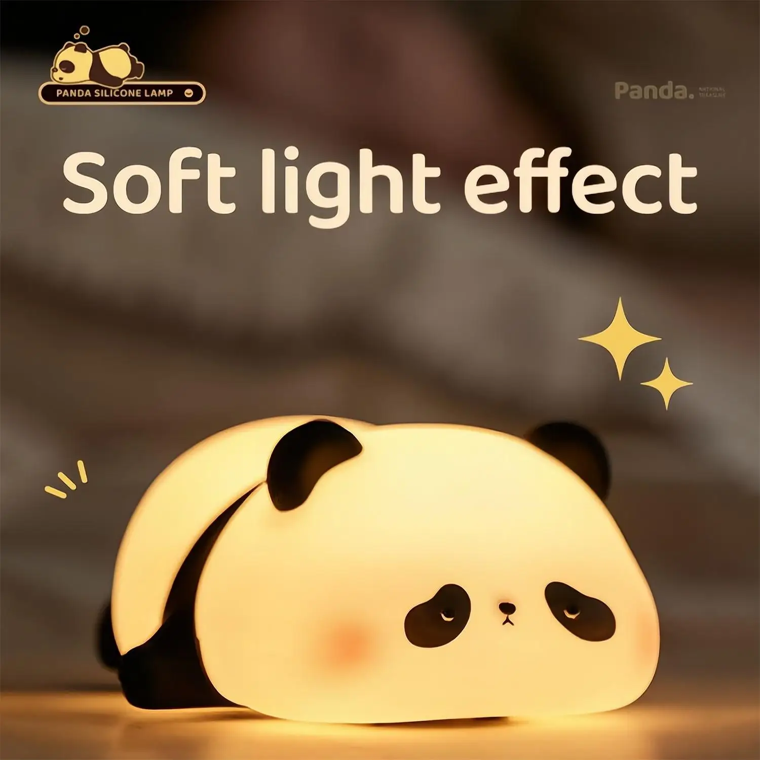 

Cute Panda Night Lights For Kids Animal Silicone Timing Rechargeable Lamp Cartoon Panda Bedroom Decoration Kids Boys Girls Gift