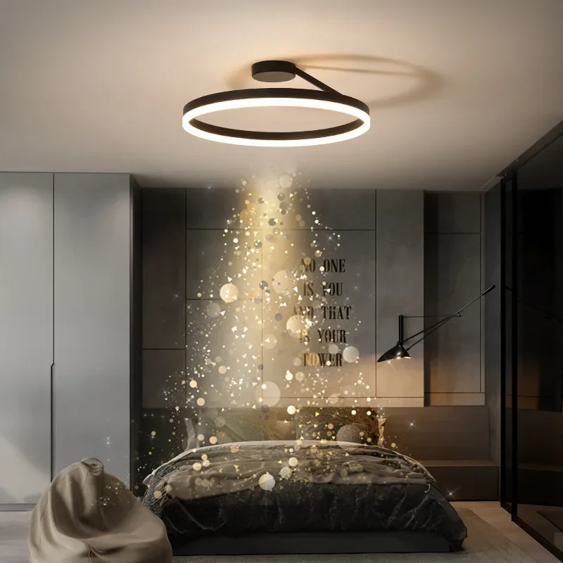 Modern simple round ceiling lamp LED bedroom living room   Nordic creative personality light luxury lighting