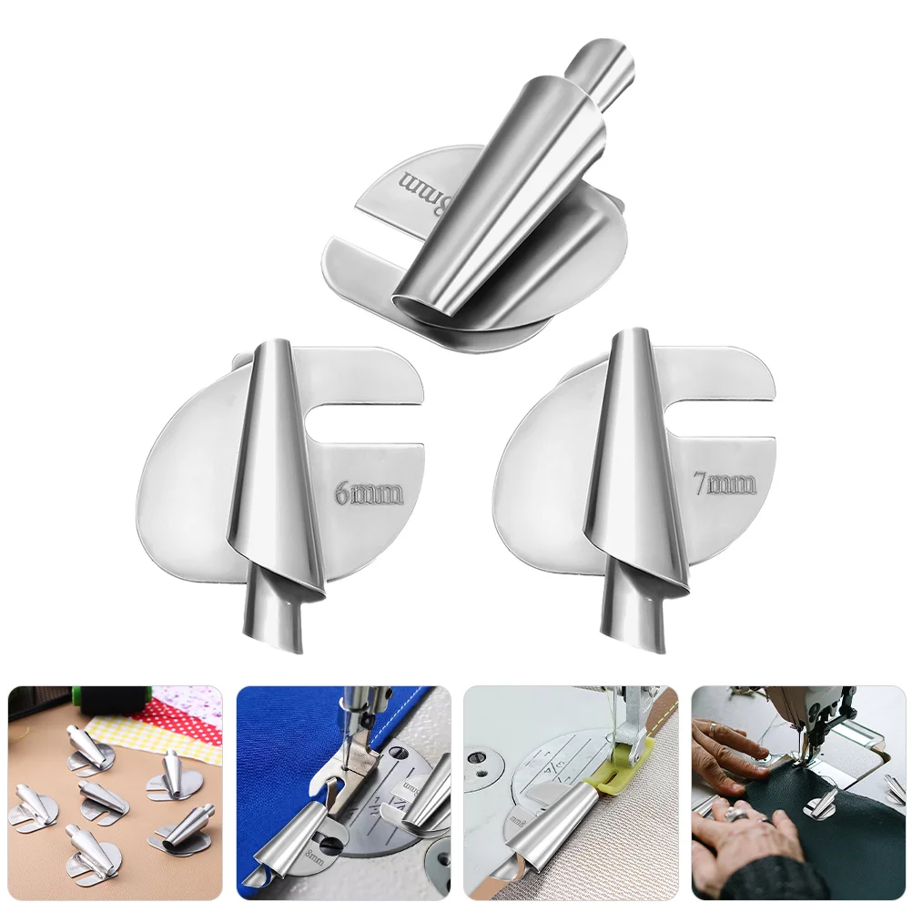 

6/7/8mm Sewing Rolled Hemmer Foot Stainless Steel Sewing Machine Presser Foot Hemming Puller DIY Crafts Sewing Tools