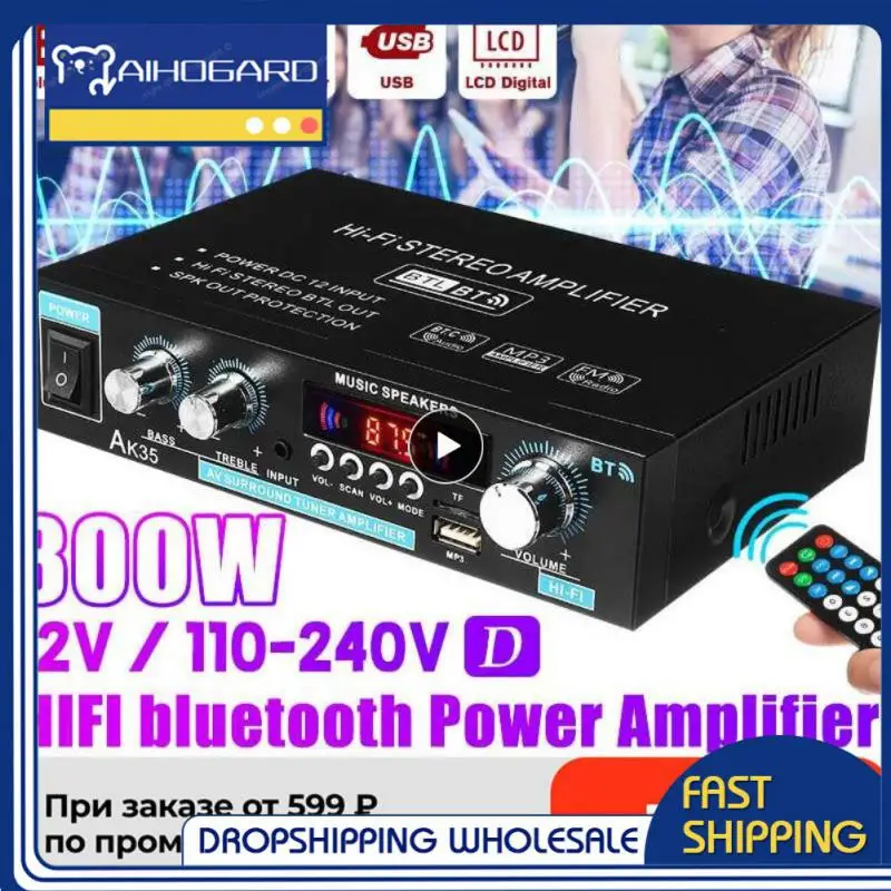

800 Вт домашние Автомобильные усилители 2 канала 5,0 объемный звук FM USB Дистанционное управление мини Hi-Fi Цифровой стерео усилитель