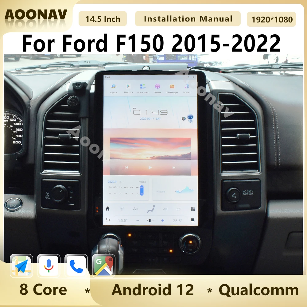 

Android 12 Qualcomm Car Radio For Ford F150 2015-2022 14.5 Inch Tesla Touch Screen Multimedia Player 4G Wireless Carplay Unit
