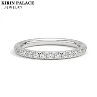 Moissanite Ring 925 Sterling Silver with White Gold Plated Full Diamond Eternity Band Engagement Wedding Rings for Women