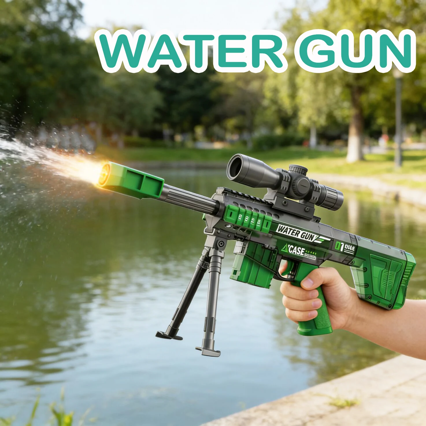Elektrisch waterpistool met licht en geluid voor zwembad_voghion.com