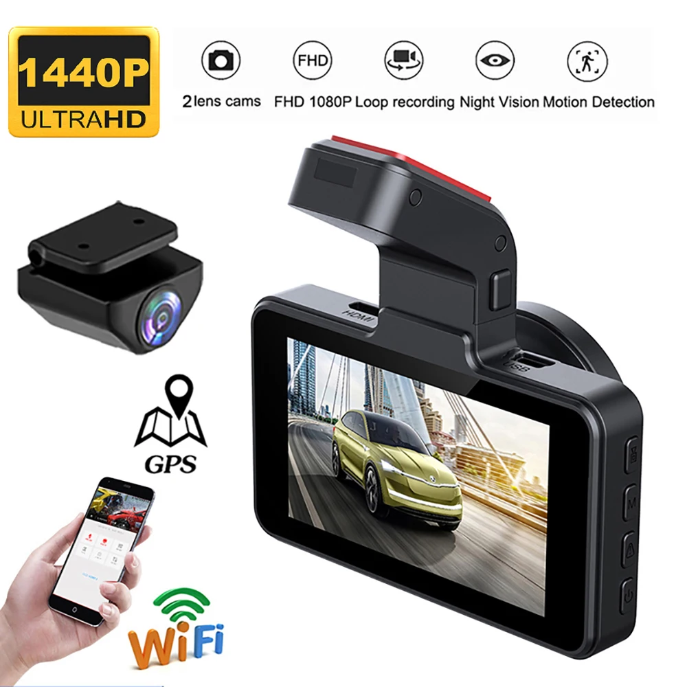 2 Channel 1080P Dash Cam for Cars DVR Camera for Vehicle Recorder Video  Recording Loop Black Box Car Accsesories Free keychain - AliExpress