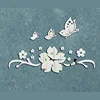 Home Decor Wall Clock Mirrors Living Room Bedroom TV Background Stickers Butterfly Flower 3D DIY Mirror Watch 46x70cm 1