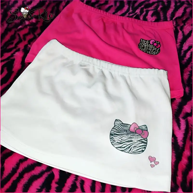 

Sanrio Hello Kitty Slim Short Skirt Y2K Hot Girl Elastic Waist Miniskirt Sexy Women Wrap-Around Skirts Fashions Stretchy Skirt