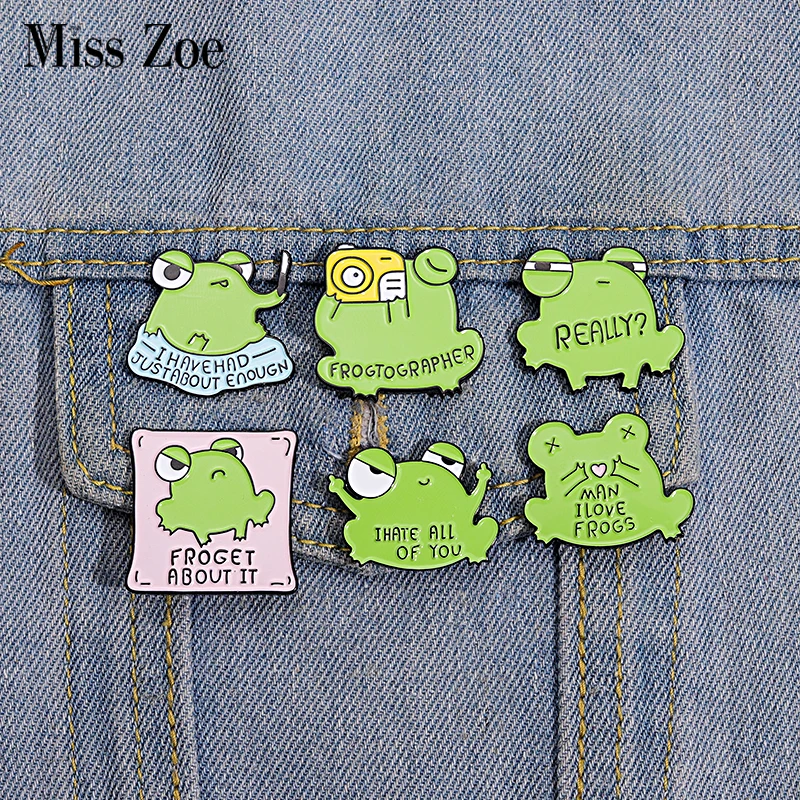 Cutie Frog Hard Enamel Pin | Kawaii Cute Frog with Flowers Lapel Pin