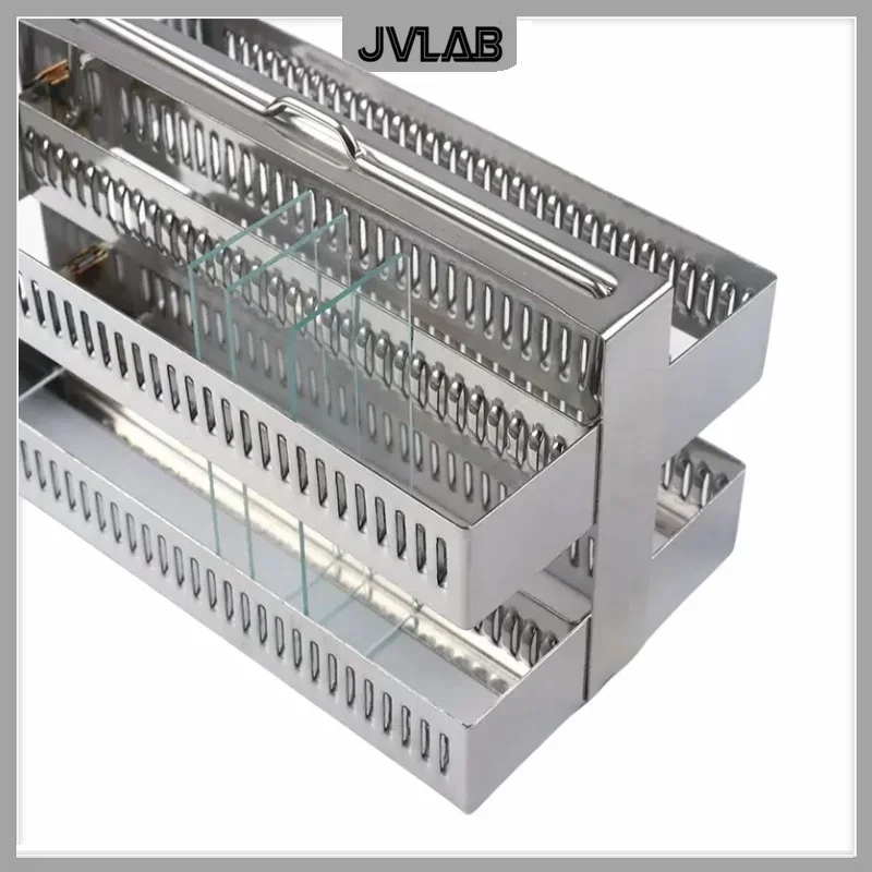 Stainless Steel Dyeing Rack Slides SUS Slides Staining Holder 132*70*73mm Up to 60 without Tank Resistant Acid & Alkali