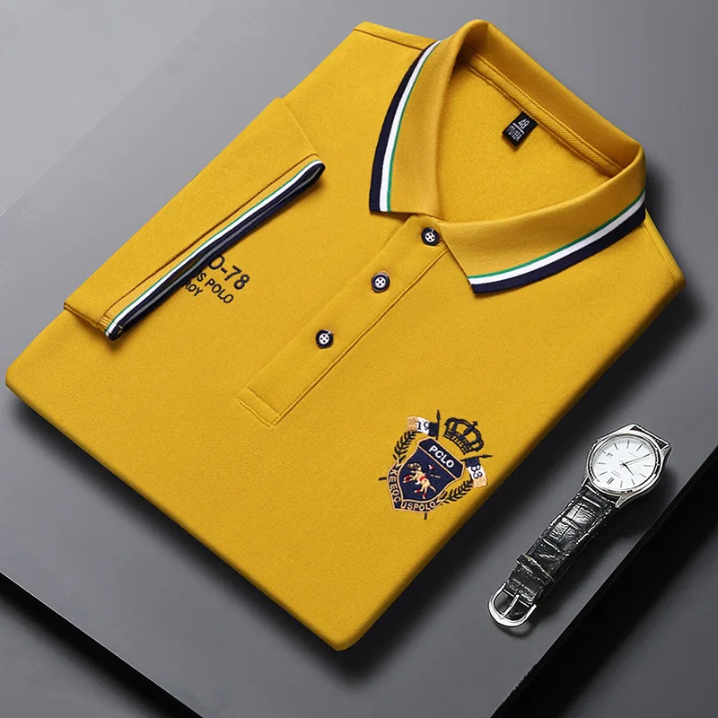 Men's Pure Cotton Polo Shirt Summer Business Casual Breathable polo shirt