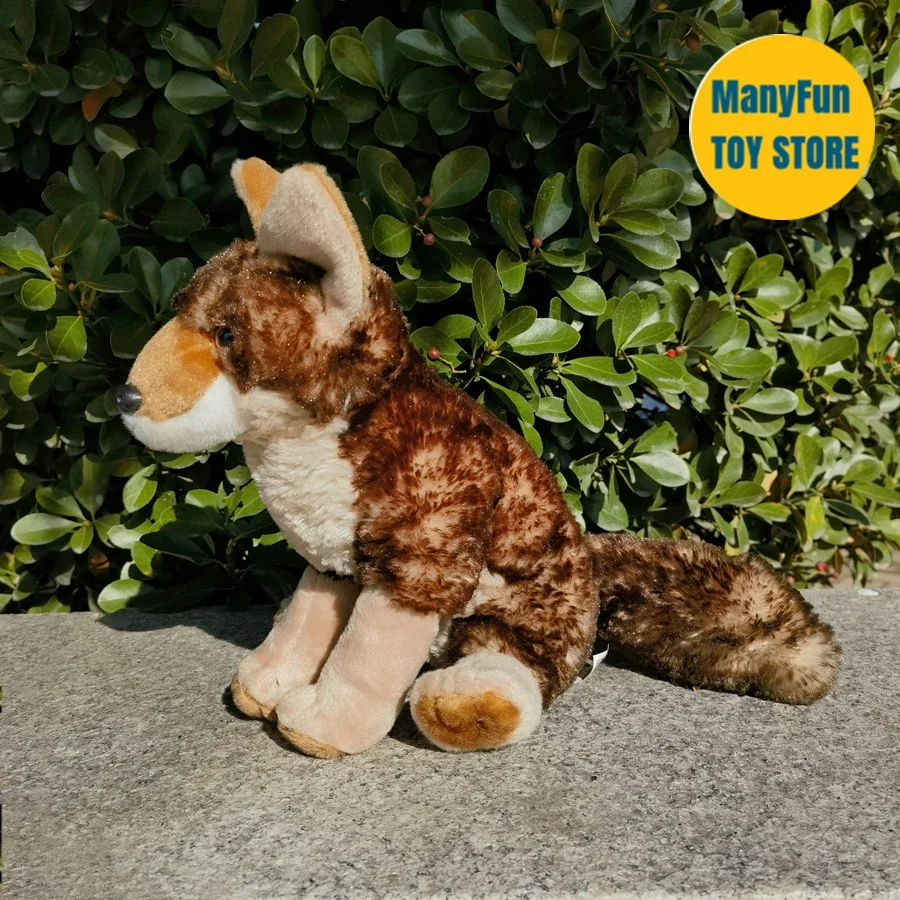 Realistic Coyote High Fidelity Brown Wolf Plushie Dog Plush Toys Lifelike Animals Simulation Stuffed Doll Kawai Toy Gifts Kids 3