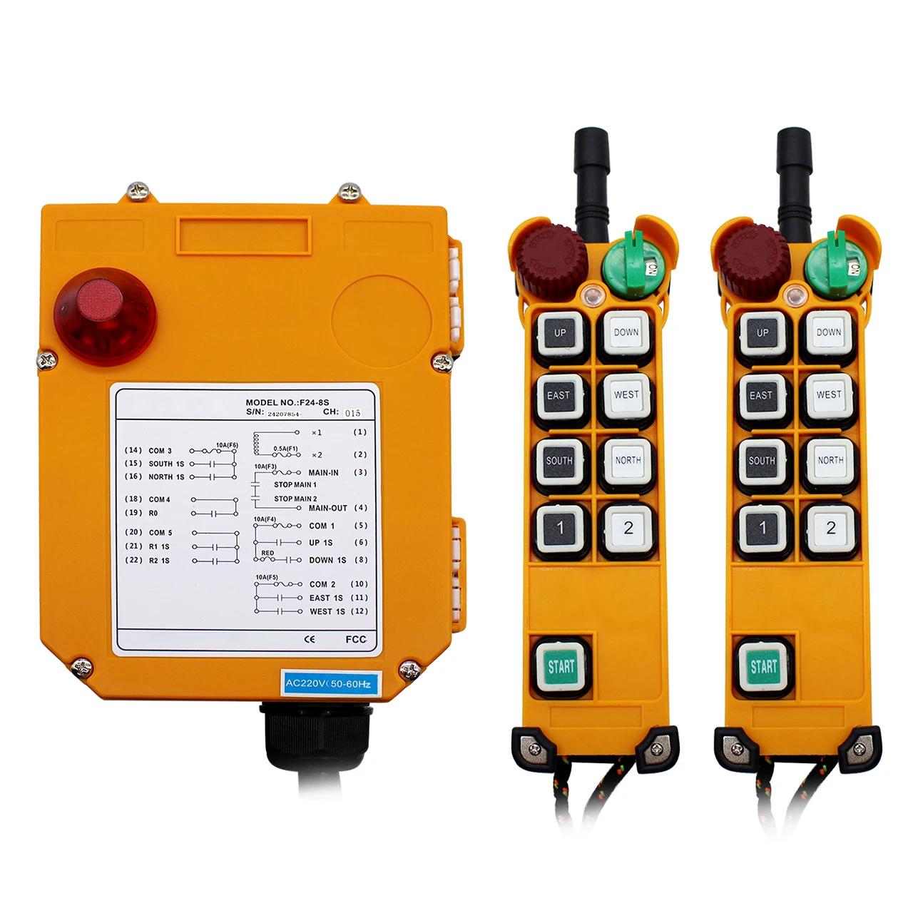

Dual/Single speed F24-8D/S crane driving crane industrial wireless remote control industrial 1 receiver 2 transmitter 220V12V24V