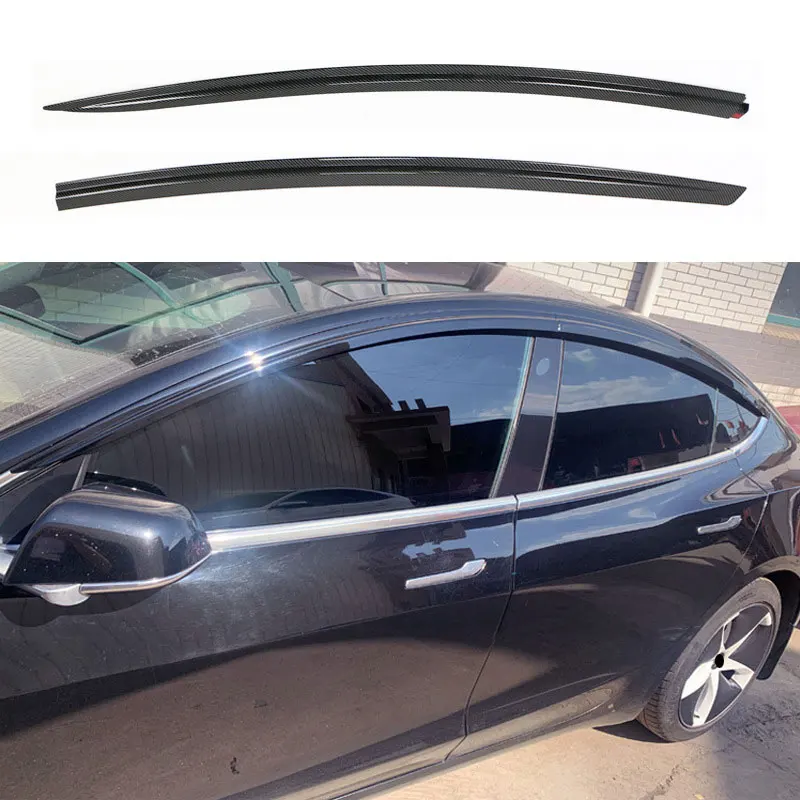 For Tesla Model 3 Y Vent Deflector Ventshade Ventvisor Side Window Deflector Rain Guards Window Visors Rain Guard Car Accessory car window visor car window deflectors